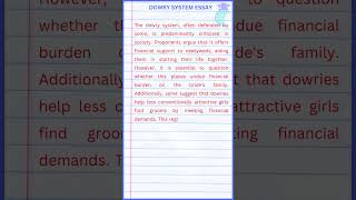 Dowry System Essay in English [upl. by Mayman496]