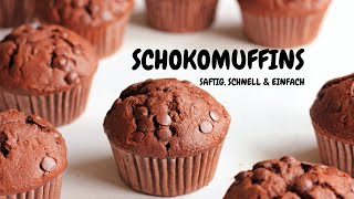 Schnell amp einfach Schokomuffins backen  Muffins Rezept [upl. by Farley]