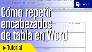 Tutorial Word en español cómo repetir el encabezado de una tabla [upl. by Rodl]