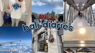 BALI DIARIES EPS 1 🪼🌺  sunset at kuta hard rock strolling around shopping  Indonesian vlog [upl. by Assenal]