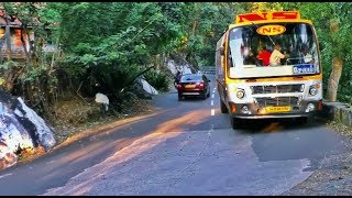 YERCAUD HILLS NSBus Turning on Yercaud Hills 1620 Hairpin Bend Road near Salem [upl. by Schluter975]