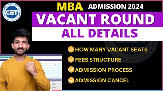 MBA Vacant Round Admission Process 2024  MBA Vacant Round Detail Process 2024 [upl. by Htiaf]