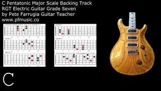 Guitar Backing Track C Pentatonic Major  Grade Seven [upl. by Hukill]