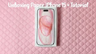 ☁️paper diy☁️ unboxing paper iphone 15  tutorial  ASMR  applefrog [upl. by Lune]