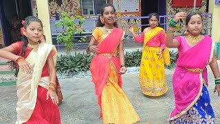 SHARADA SCHOOL KAPPAGALLU  Karnataka rajyotsava dance by Meghana amp group 6th grade [upl. by Adnicaj653]