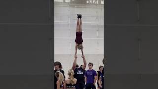 Great time at the Weber clinic 💜 weberstate cheerleading cheer stunt gymnast partnerstunt [upl. by Geilich]