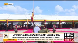 MUSEVENI WITNESSES THE UGANDAN FLAG RAISED FOR THE 62ND TIME SINCE 1962 IN BUSIA [upl. by Knorring327]