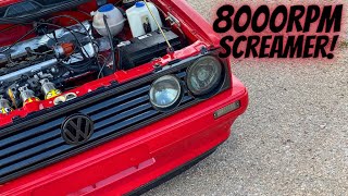 22L ABF  THROTTLES Volkswagen Mk1 Golf Review SOUNDS EPIC [upl. by Aletsirc]