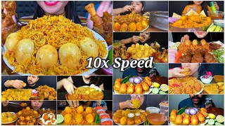 ASMR Eating Spicy Egg Biryani With Raita amp Spicy Chicken Curry  Indian Food Mukbang  Big Bites [upl. by Aidul447]