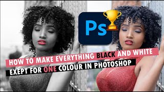 How to make everything Black and White except for one color in Photoshop [upl. by Aehtla]