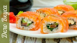 Как сделать роллы Филадельфия  простой рецепт от Дело Вкуса [upl. by Tennos]