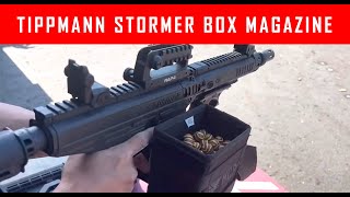 Tippmann Stormer Paintball Gun Shooting Box Magazine Demo With Lok Bolt mcs [upl. by Ahsel]