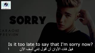 Justin Bieber  Sorry Lyric Video مترجمة [upl. by Ylelhsa227]