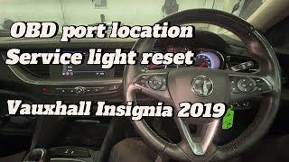 Vauxhall Insignia OBD port location and service light reset [upl. by Lundberg881]