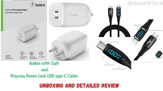 Belkin 65W GaN Charger and Wayona Power Link LED type C Cable [upl. by Eita]