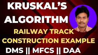 Kruskals Algorithm Railway Track Construction between Cities   Minimum Cost Spanning Tree [upl. by Aneeb]