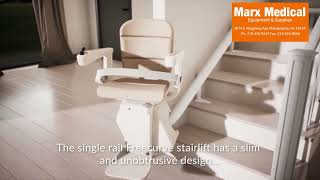 Marx Medical Equipment  Handicare Freecurve  How to use the stairlift [upl. by Oitaroh]