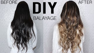 HOW TO DIY BALAYAGEOMBRE HAIR TUTORIAL AT HOME  FROM DARK TO BLONDE [upl. by Ahsekal]