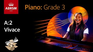 Vivace  ABRSM Piano Grade 3 2023 amp 2024 A2  Synthesia Piano tutorial [upl. by Trometer]