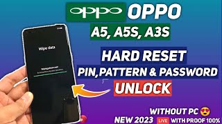 Oppo A5 A5s A3s Hard Reset Without PC  Unlock Screen Lock Wipe Data Factory Reset Settings [upl. by Elirpa]