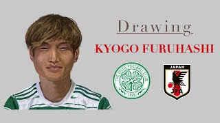 Drawing Kyogo Furuhashi｜Procreate ｜footballer ｜古橋 亨梧 [upl. by Eustis]