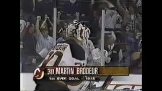 New Jersey Devils goalie Martin Brodeur scores his first NHL goal  Feed 2 [upl. by Mayne]