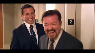 The Office  Michael Scott and David Brent bloopers  USA meets UK 😂😜 [upl. by Kama]