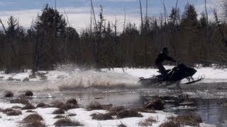 Ski doo Rev 800 mod sled water crossing PowerModz [upl. by Aiciram]