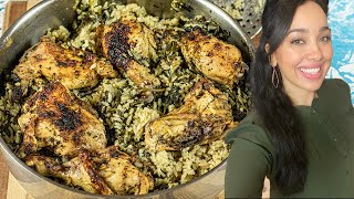 Greek Chicken amp Spinach Pilaf Ready in 1 Skillet [upl. by Zelazny]