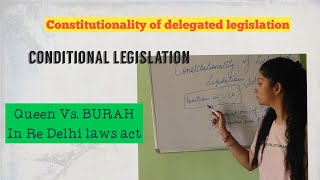 Constitutionality of Delegated legislation  Conditional legislation  case laws [upl. by Eey]