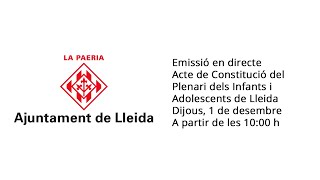 Acte de Constitució del Plenari dels Infants i Adolescents de Lleida  1 de desembre de 2022 [upl. by Ramilahs]