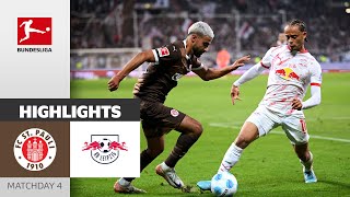 First Point In The Bundesliga   FC St Pauli  RB Leipzig 00  Highlights  Matchday 4 [upl. by Hoshi633]