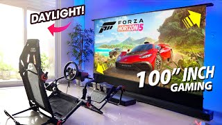 HUGE ROLLABLE 100INCH 4K LASER TV  BIGGEST UPGRADE ⚡️ BIGVUE Motorised ALR UST Projector Screen [upl. by Nim]