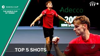 David Goffins Top 5 Shots  Davis Cup [upl. by Nohsram981]