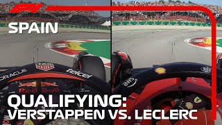 Max Verstappen vs Charles Leclerc Qualifying Laps Compared  2022 Spanish Grand Prix [upl. by Oiragelo604]