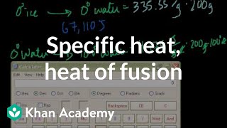 Specific heat heat of fusion and vaporization example  Chemistry  Khan Academy [upl. by Freeland381]