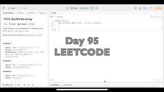 Day 95 LeetCode Problem 1470 Shuffle the Array  Swift [upl. by Ameehs8]