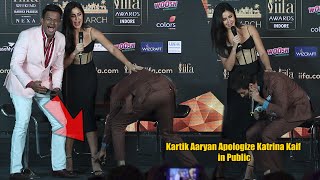 Kartik Aaryan Touches Katrina Kaif FEET and APOLOGIZES in Public at IIFA Awards 2020 [upl. by Ytineres231]