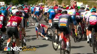 Thibaut Pinot crashes on Category 3 climb in Stage 8 of 2022 Tour de France  Cycling on NBC Sports [upl. by Nel]