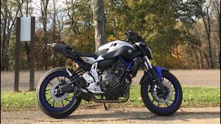 Yamaha FZ07 w M4 Exhaust FLY BY [upl. by Epp290]