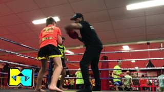 Nieky Holzkens son Geraldo pads training with Days Gym TeamHolzken [upl. by Redlac742]