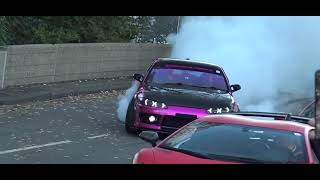 SILVIA S15 DRIFTING IN FRONT OF LAMBORGHINI AND FERRARI [upl. by Delmer]